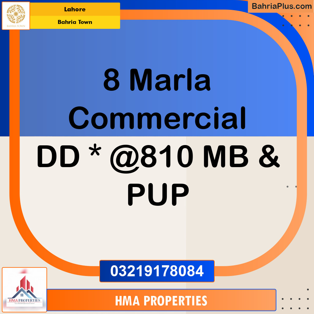 8 Marla Commercial Plot for Sale in Bahria Town, Lahore - (BP-204422)