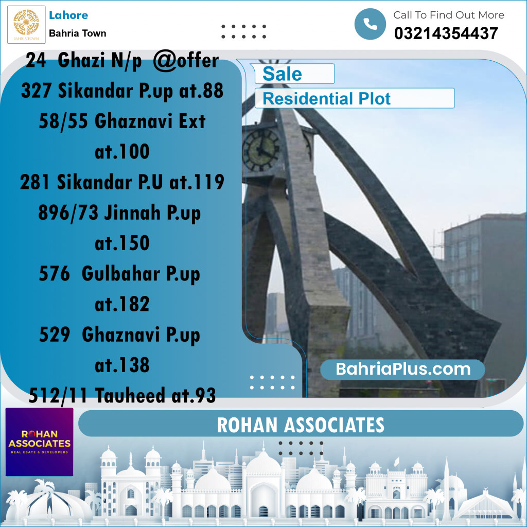 Residential Plot for Sale in Bahria Town, Lahore - (BP-204436)