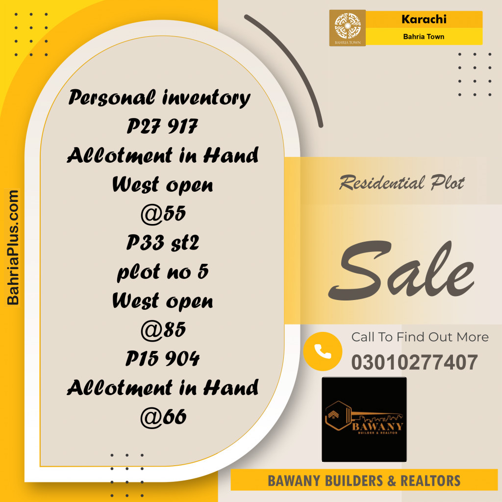 Residential Plot for Sale in Bahria Town, Karachi - (BP-204442)