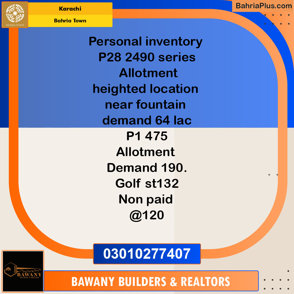Residential Plot for Sale in Bahria Town, Karachi - (BP-204444)