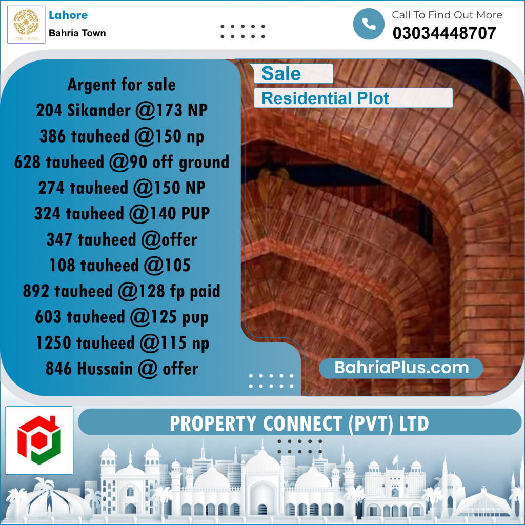 Residential Plot for Sale in Bahria Town, Lahore - (BP-204451)