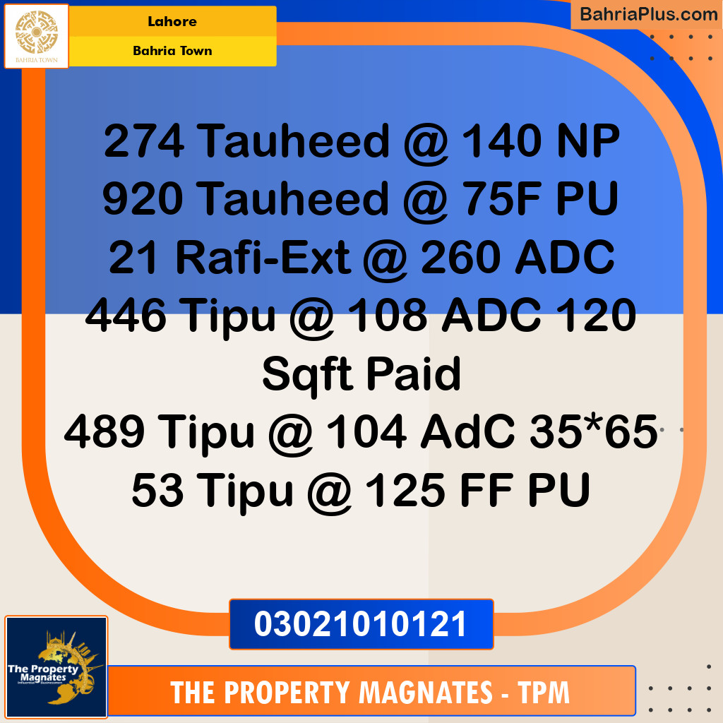 Residential Plot for Sale in Bahria Town, Lahore - (BP-204455)