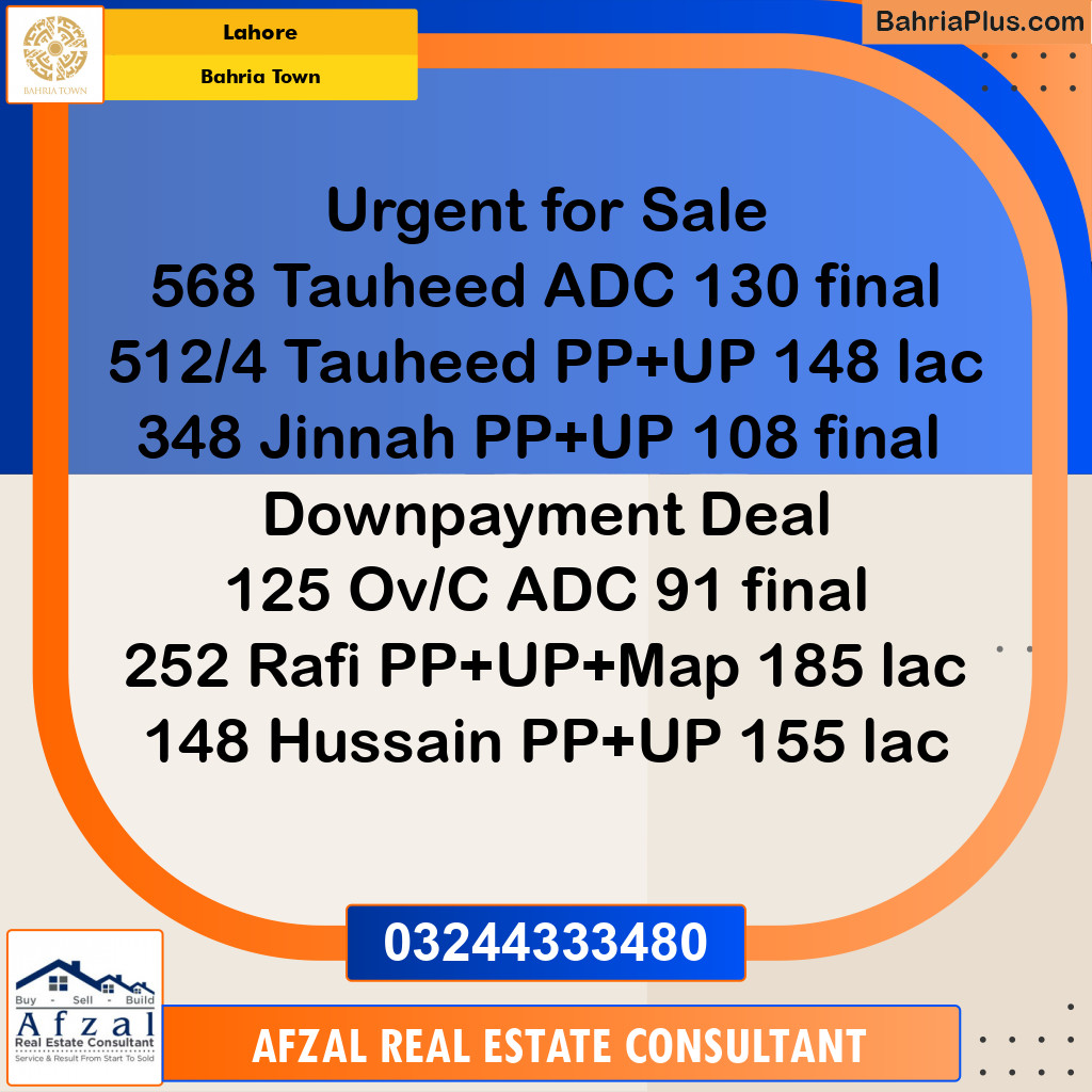 Residential Plot for Sale in Bahria Town, Lahore - (BP-204543)