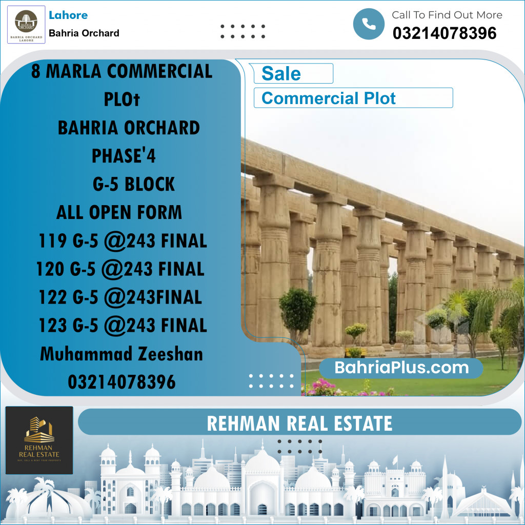 Commercial Plot for Sale in Bahria Orchard, Lahore - (BP-204555)
