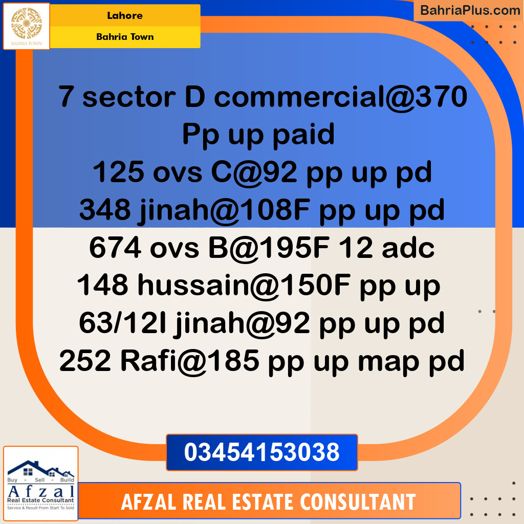 Residential Plot for Sale in Bahria Town, Lahore - (BP-204617)