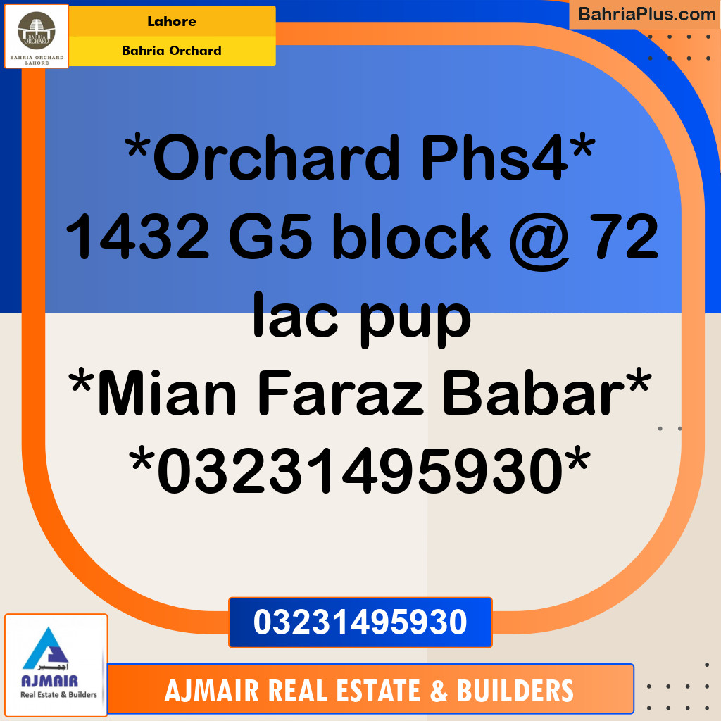 Residential Plot for Sale in Bahria Orchard, Lahore - (BP-204635)