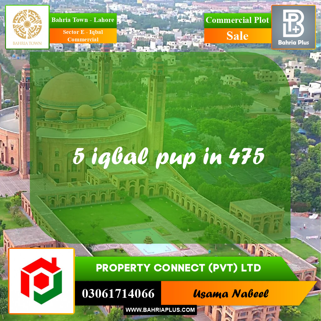 Commercial Plot for Sale in Sector E - Iqbal Commercial -  Bahria Town, Lahore - (BP-204660)