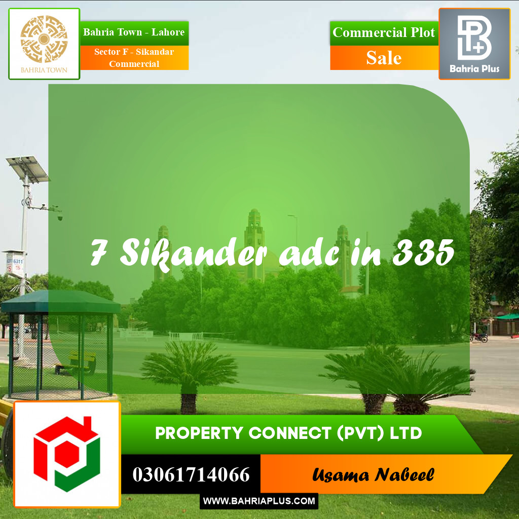 Commercial Plot for Sale in Sector F - Sikandar Commercial -  Bahria Town, Lahore - (BP-204661)
