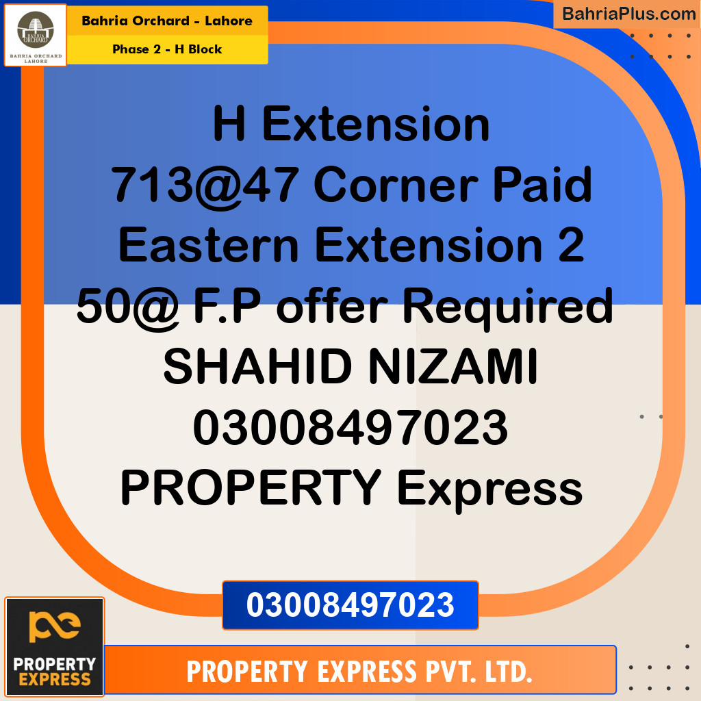 5 Marla Residential Plot for Sale in Phase 2 - H Block -  Bahria Orchard, Lahore - (BP-204679)