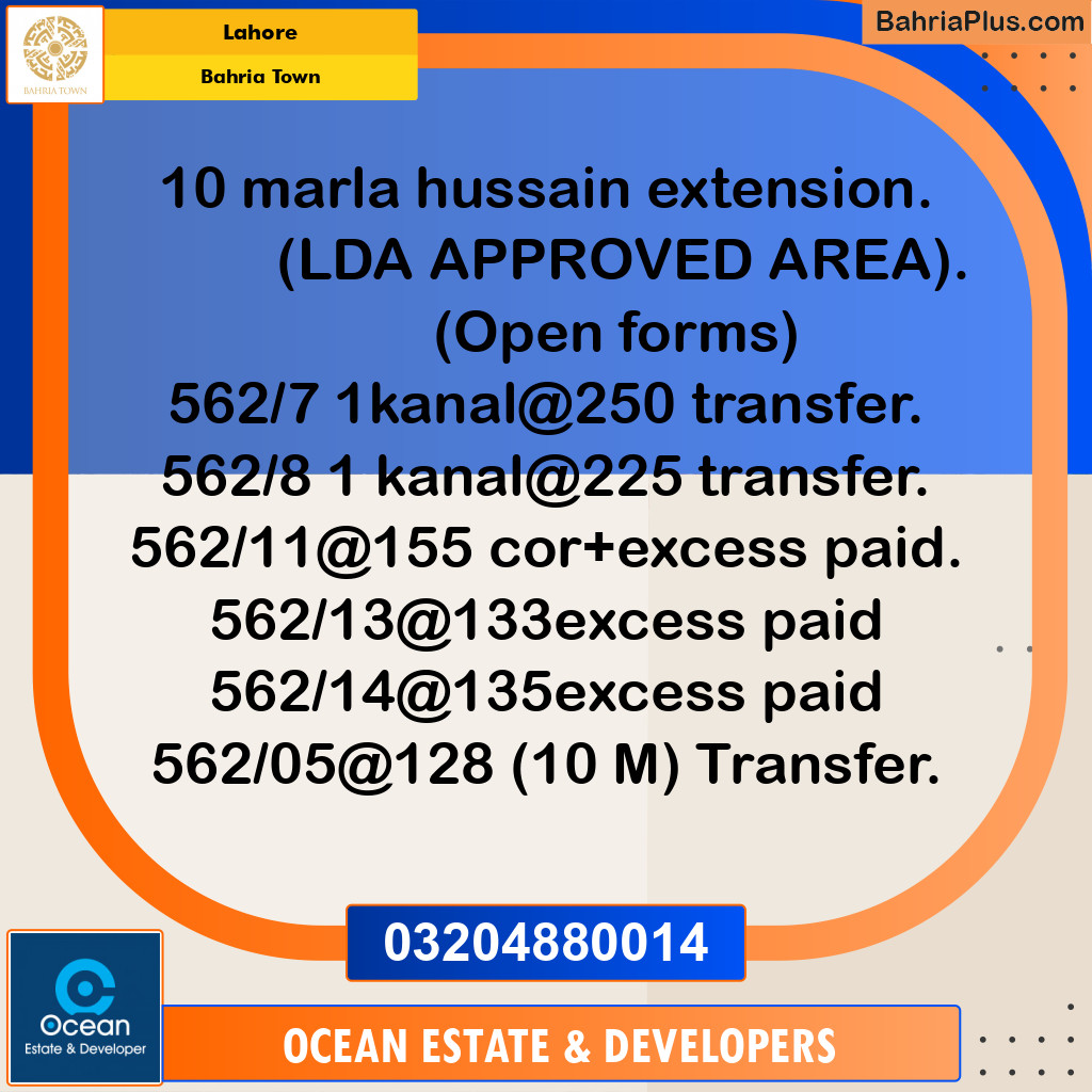 Residential Plot for Sale in Bahria Town, Lahore - (BP-204687)