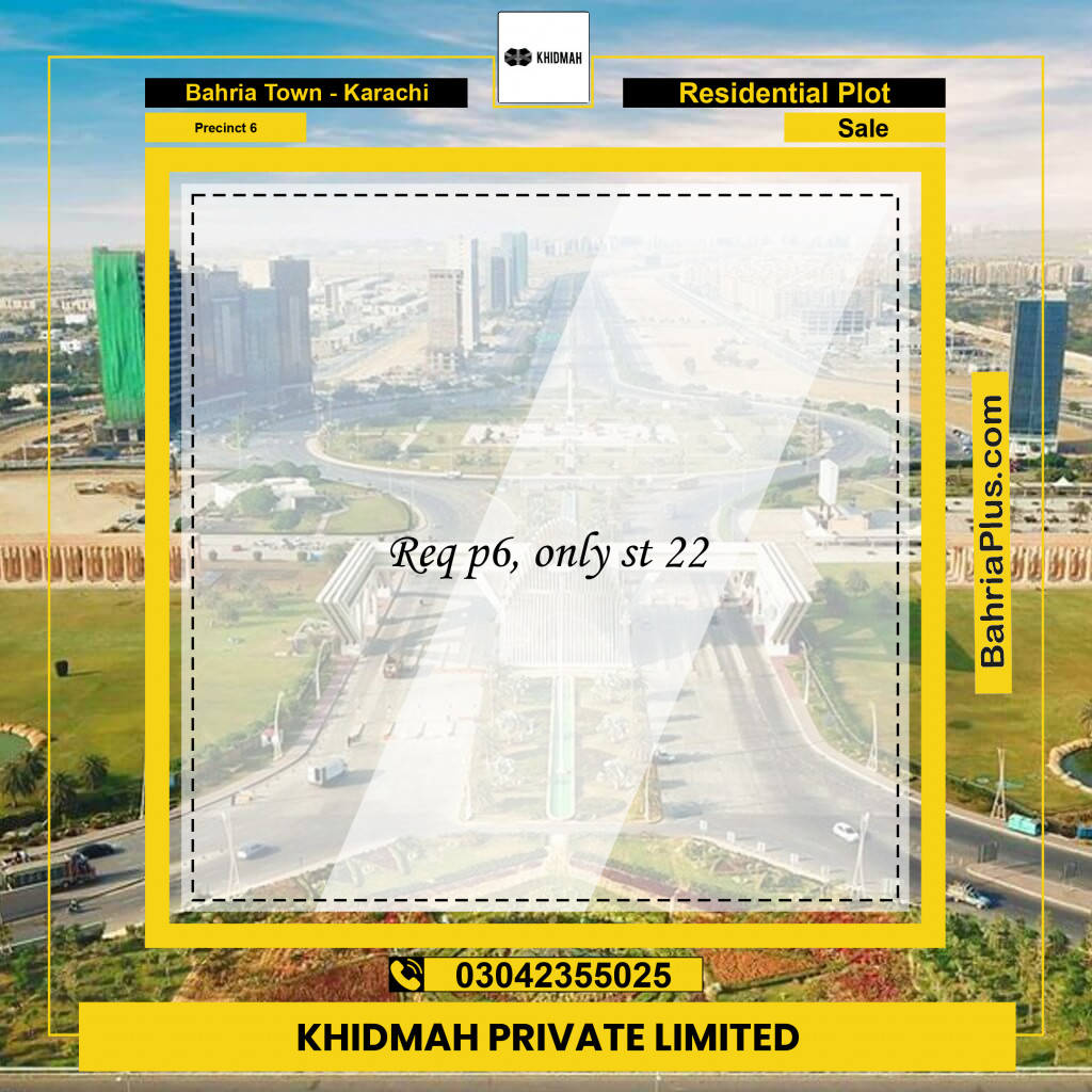 240 Sq. Yards Residential Plot for Sale in Precinct 6 -  Bahria Town, Karachi - (BP-204737)