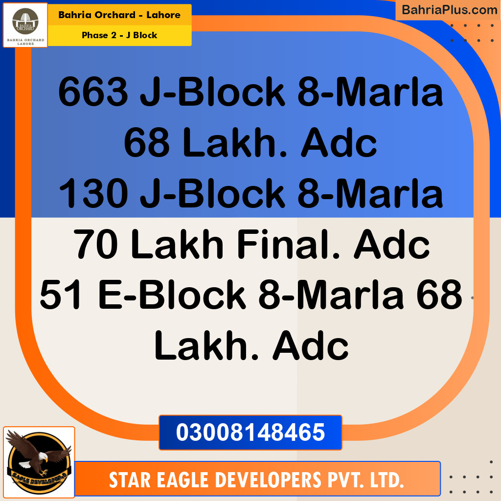 8 Marla Residential Plot for Sale in Phase 2 - J Block -  Bahria Orchard, Lahore - (BP-204762)