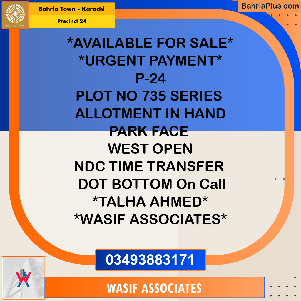 125 Sq. Yards Residential Plot for Sale in Precinct 24 -  Bahria Town, Karachi - (BP-204785)