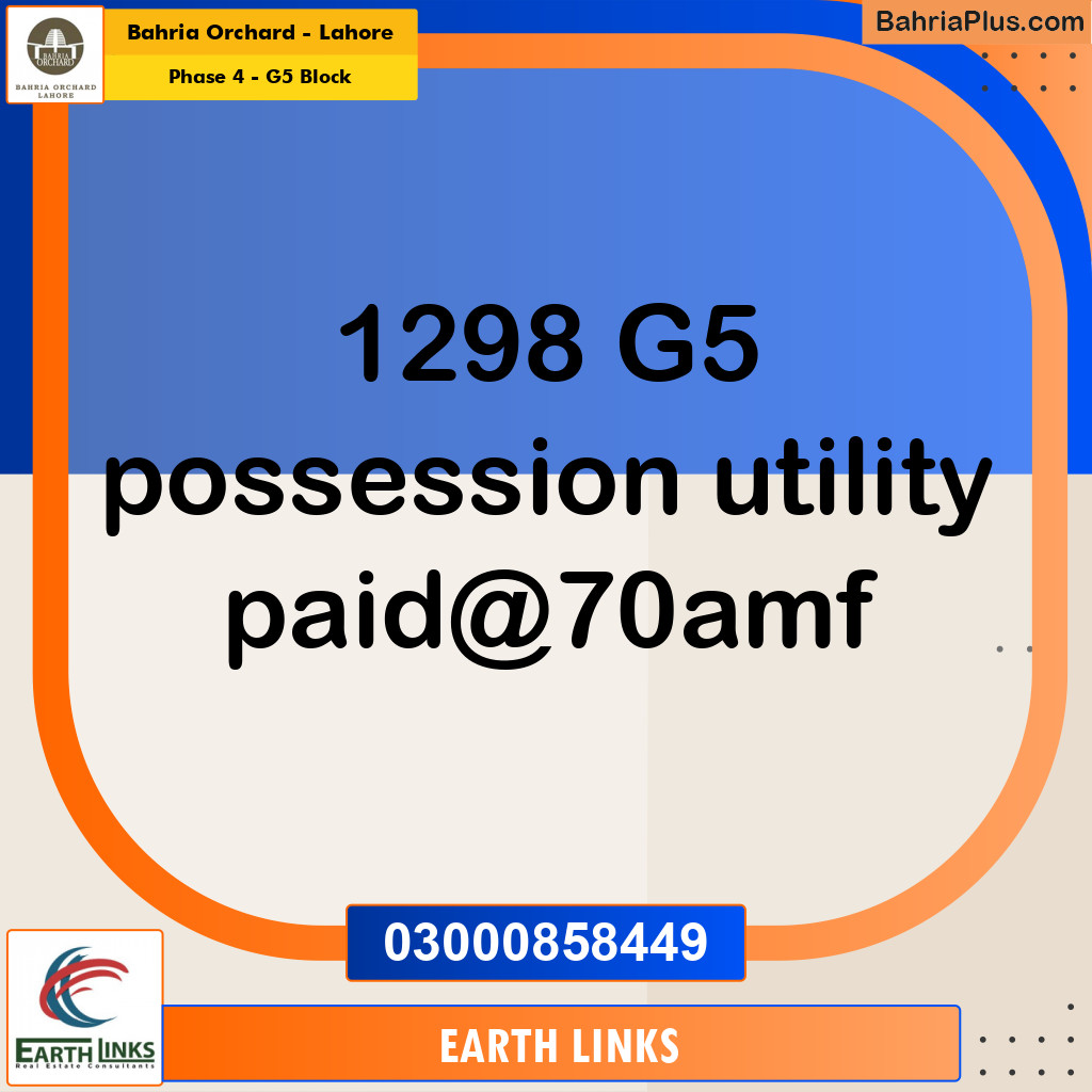 10 Marla Residential Plot for Sale in Phase 4 - G5 Block -  Bahria Orchard, Lahore - (BP-204829)