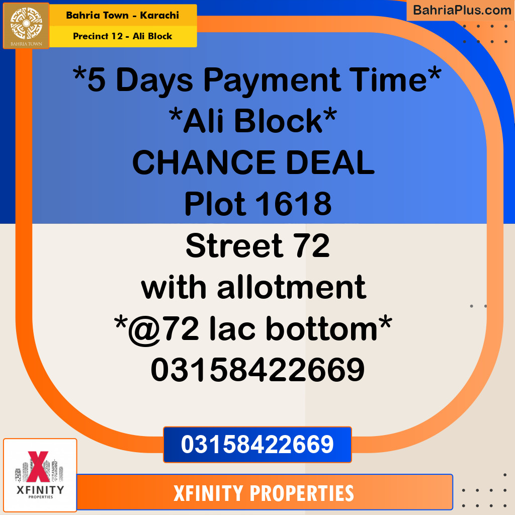 125 Sq. Yards Residential Plot for Sale in Precinct 12 - Ali Block -  Bahria Town, Karachi - (BP-204832)