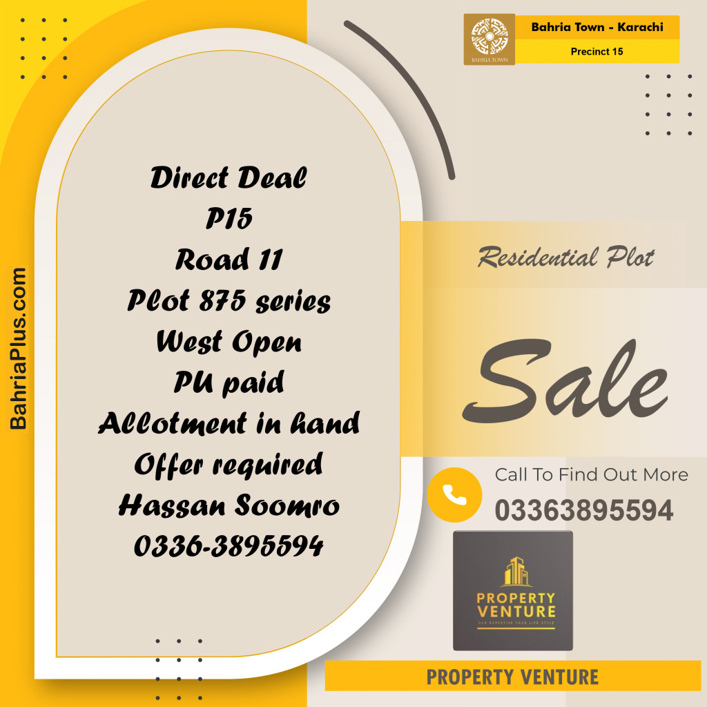 125 Sq. Yards Residential Plot for Sale in Precinct 15 -  Bahria Town, Karachi - (BP-204848)