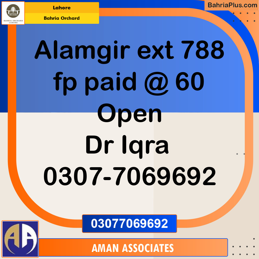 Residential Plot for Sale in Bahria Orchard, Lahore - (BP-204863)