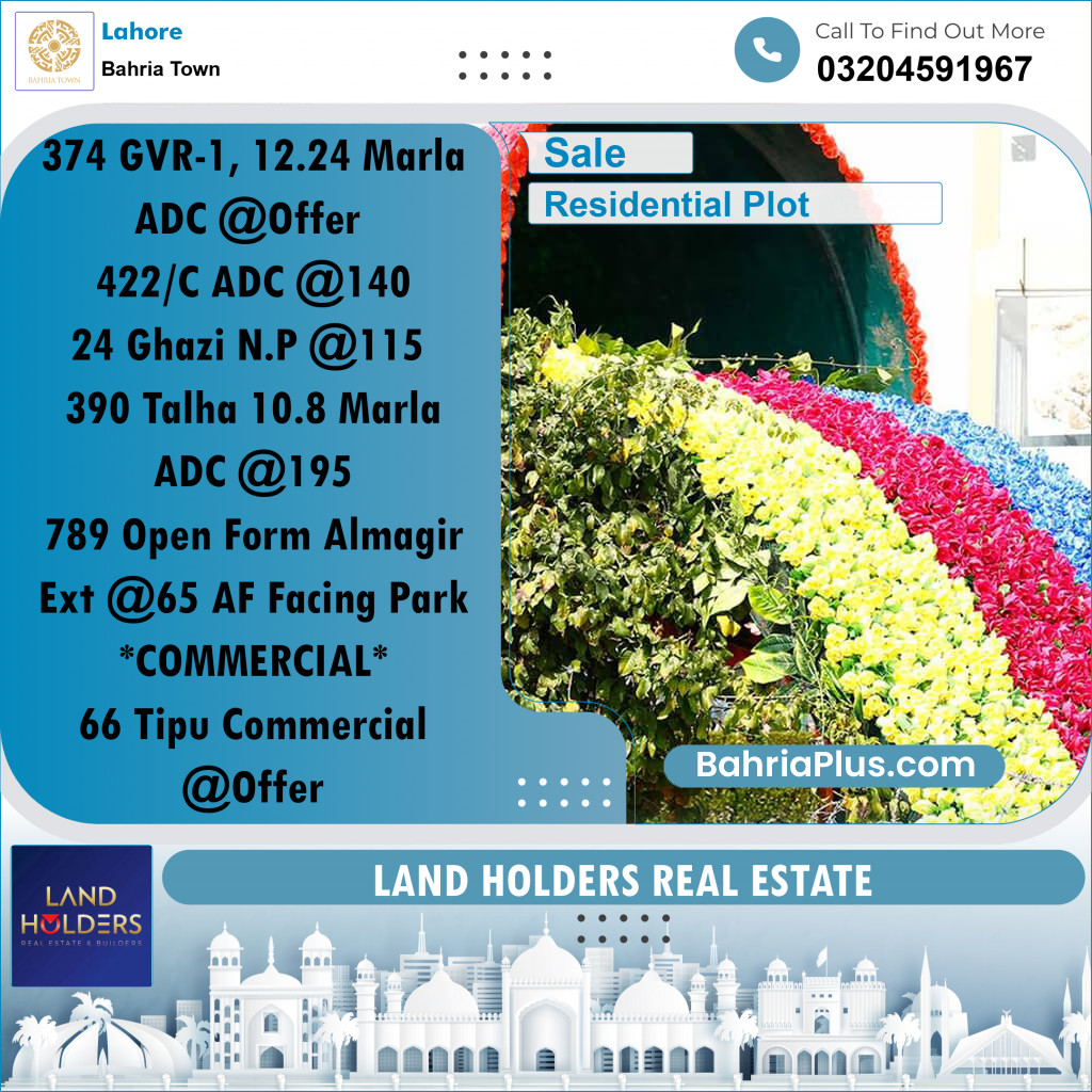 Residential Plot for Sale in Bahria Town, Lahore - (BP-204889)