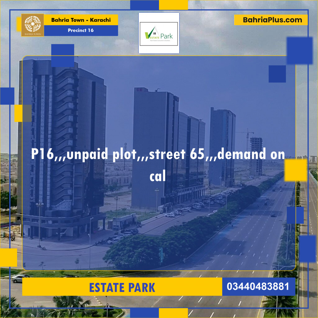 Residential Plot for Sale in Precinct 16 -  Bahria Town, Karachi - (BP-204908)