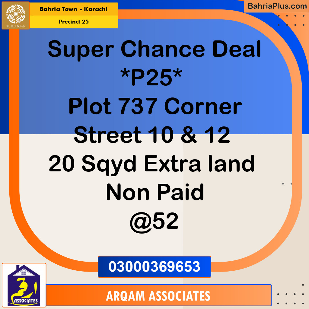 125 Sq. Yards Residential Plot for Sale in Precinct 25 -  Bahria Town, Karachi - (BP-204962)