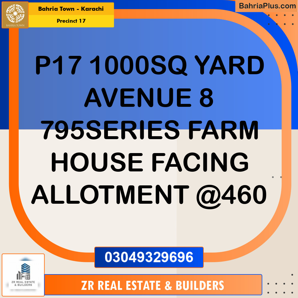 1000 Sq. Yards Residential Plot for Sale in Precinct 17 -  Bahria Town, Karachi - (BP-205010)