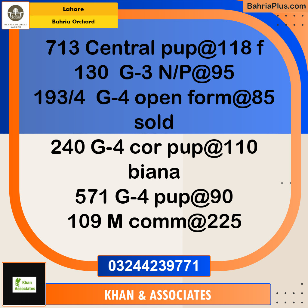 Residential Plot for Sale in Bahria Orchard, Lahore - (BP-205012)