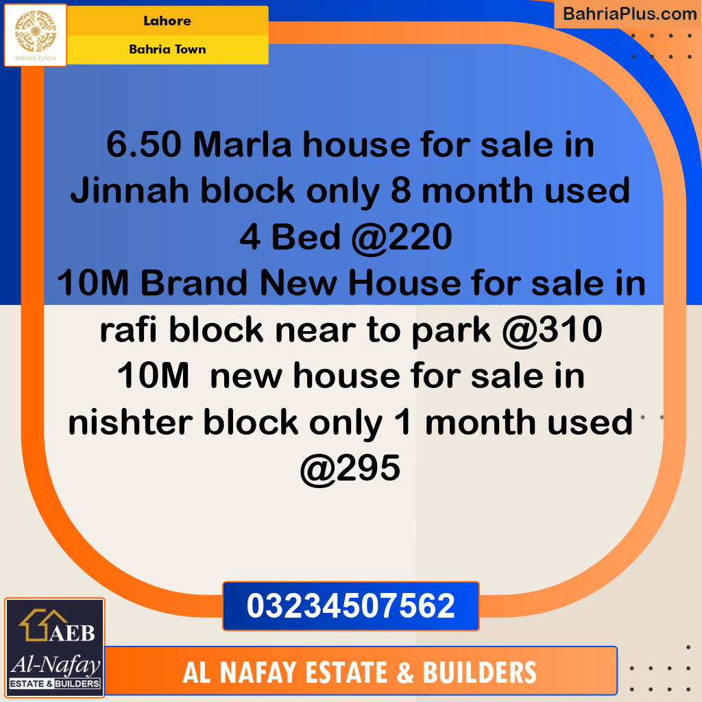 Residential House for Sale in Bahria Town, Lahore - (BP-205013)
