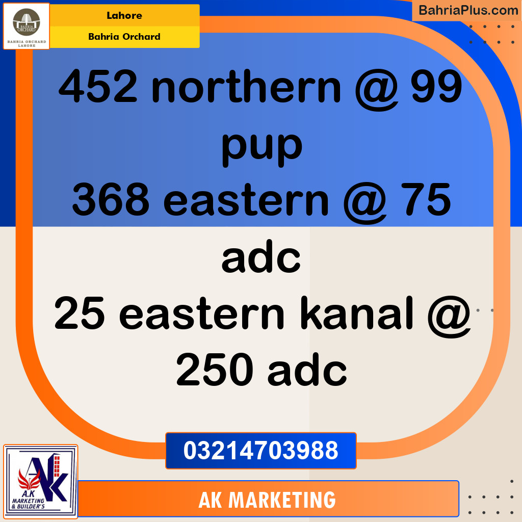 Residential Plot for Sale in Bahria Orchard, Lahore - (BP-205077)