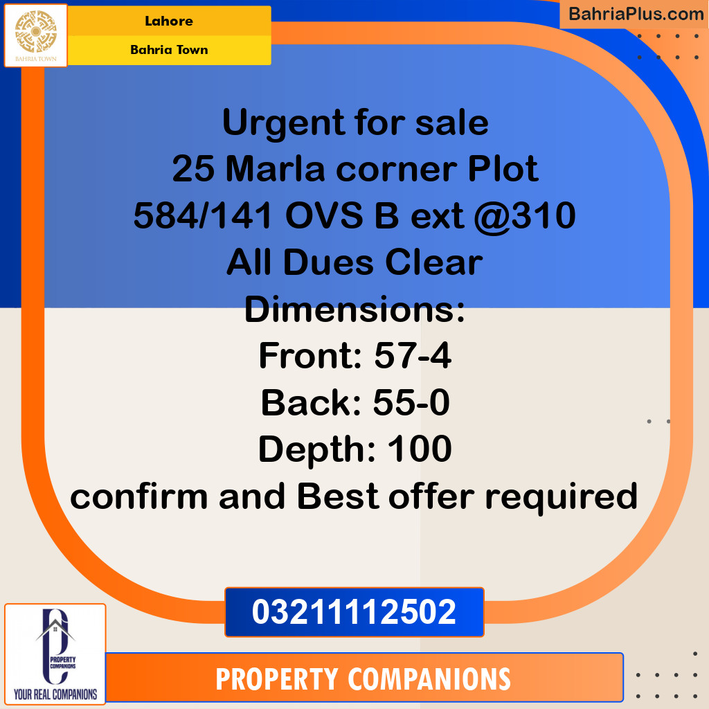 Residential Plot for Sale in Bahria Town, Lahore - (BP-205101)