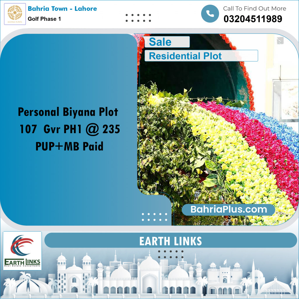 1 Kanal Residential Plot for Sale in Golf Phase 1 -  Bahria Town, Lahore - (BP-205139)