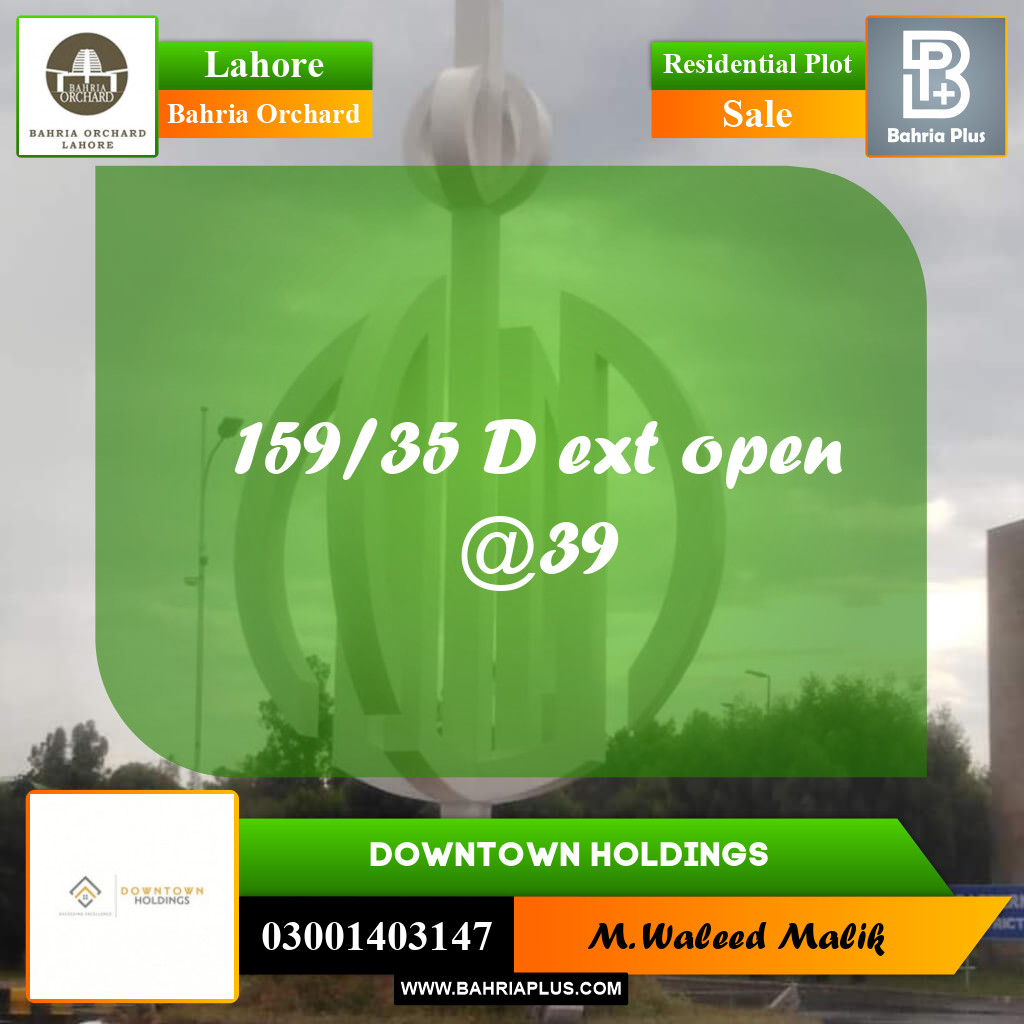 Residential Plot for Sale in Bahria Orchard, Lahore - (BP-205155)