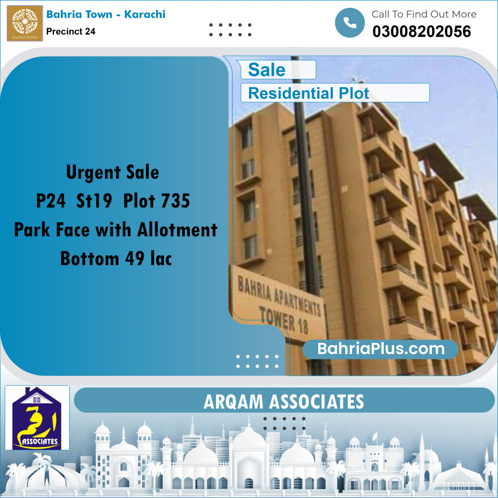 125 Sq. Yards Residential Plot for Sale in Precinct 24 -  Bahria Town, Karachi - (BP-205233)