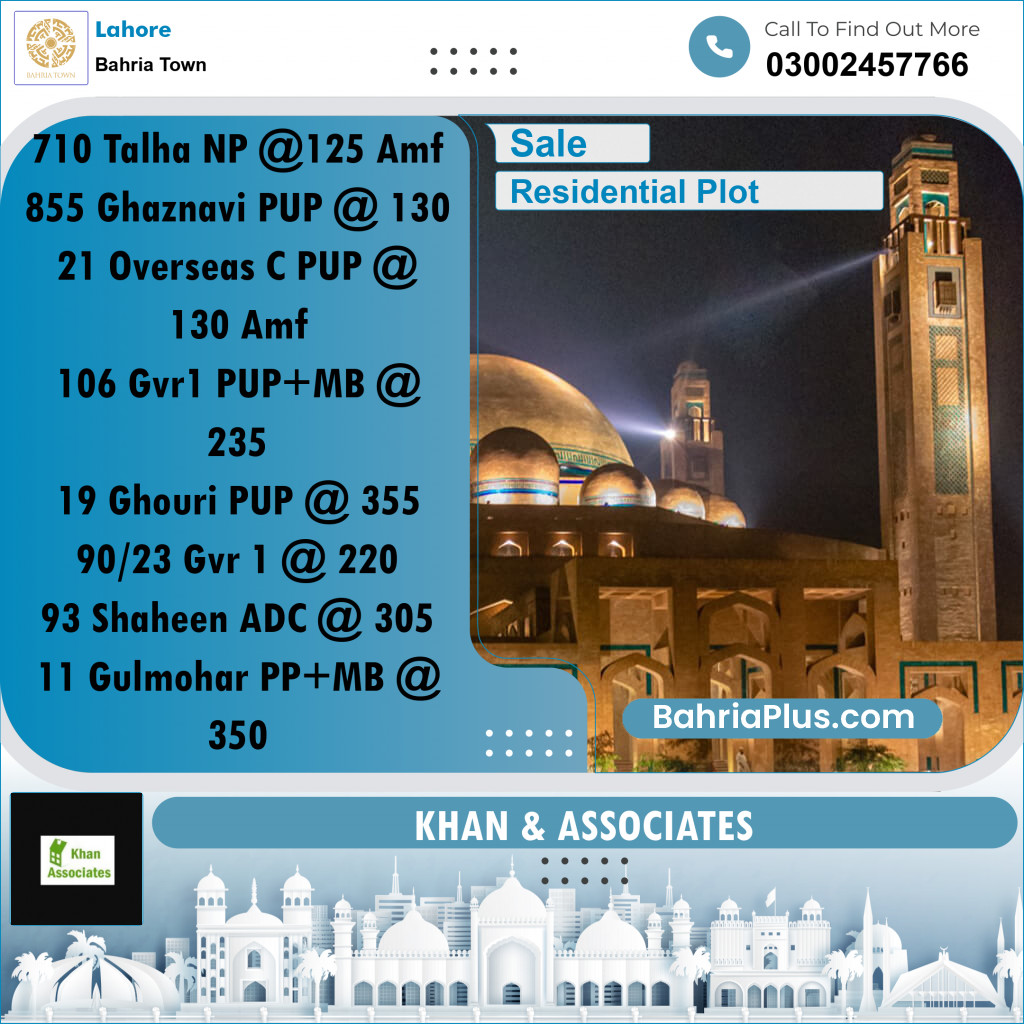 Residential Plot for Sale in Bahria Town, Lahore - (BP-205258)