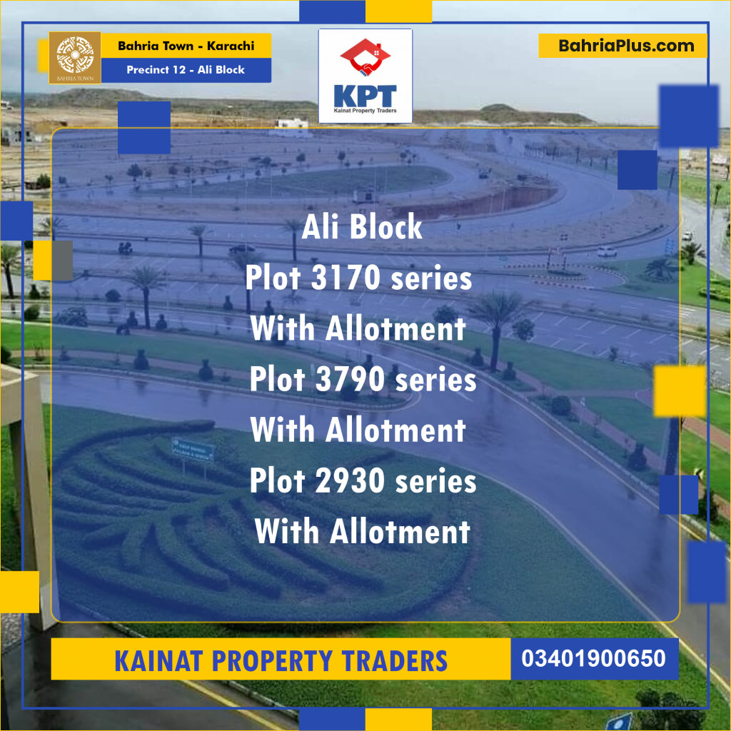 Residential Plot for Sale in Precinct 12 - Ali Block - Bahria Town, Karachi - (BP-205331)