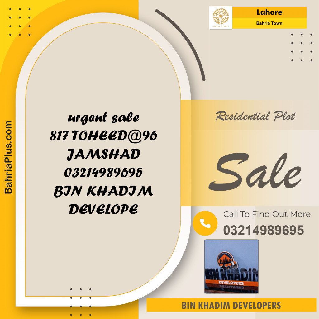 Residential Plot for Sale in Bahria Town, Lahore - (BP-205347)
