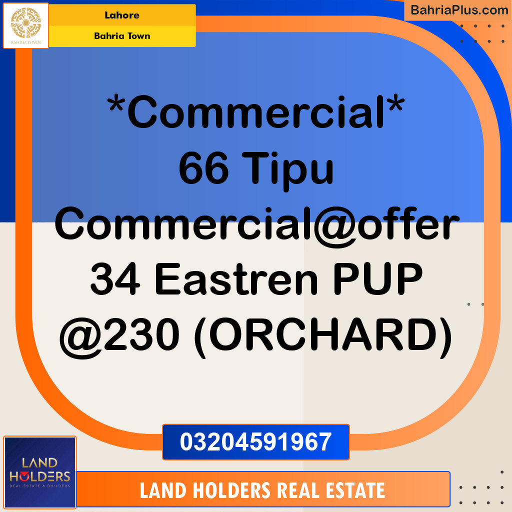 Commercial Plot for Sale in Bahria Town, Lahore - (BP-205362)