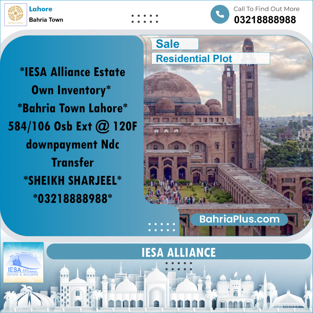 Residential Plot for Sale in Bahria Town, Lahore - (BP-205365)
