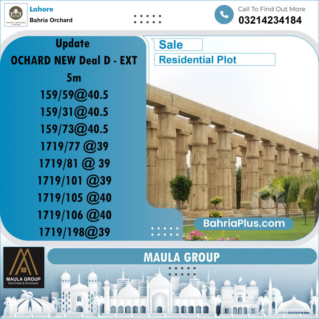 Residential Plot for Sale in Bahria Orchard, Lahore - (BP-205380)