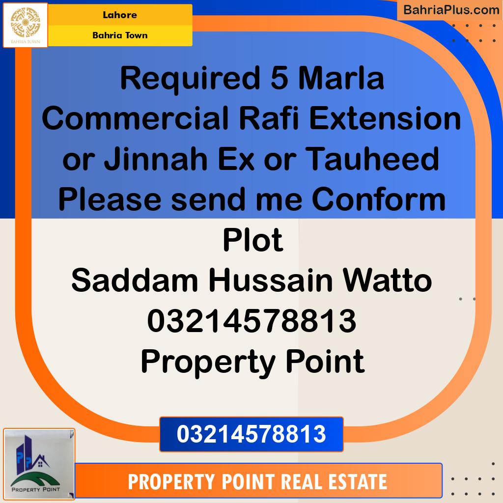 Residential Plot for Sale in Bahria Town, Lahore - (BP-205390)