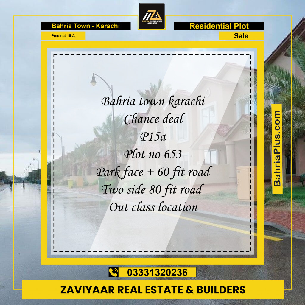 Residential Plot for Sale in Precinct 15-A - Bahria Town, Karachi - (BP-205455)
