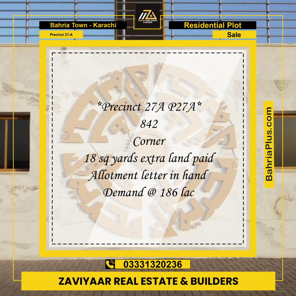 Residential Plot for Sale in Precinct 27-A - Bahria Town, Karachi - (BP-205458)