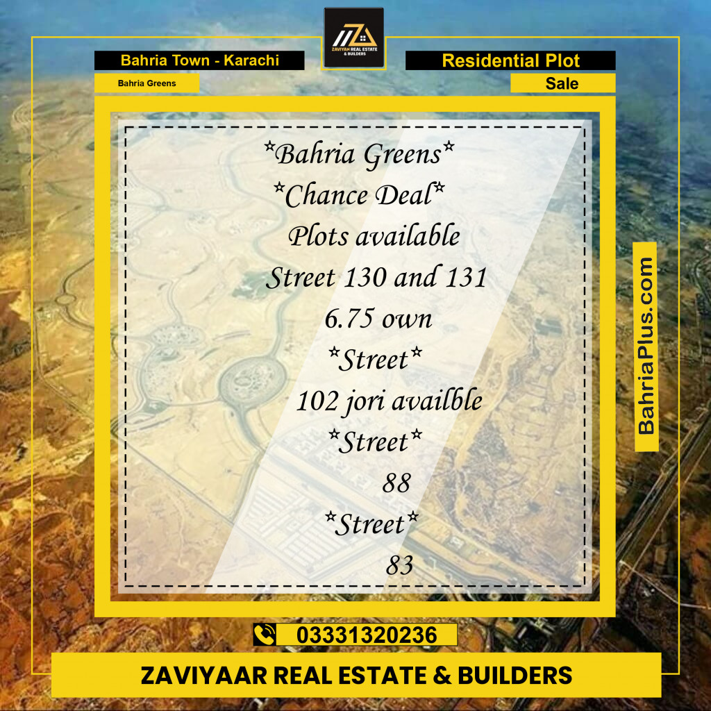75 Sq. Yards Residential Plot for Sale in Bahria Greens - Bahria Town, Karachi - (BP-205462)