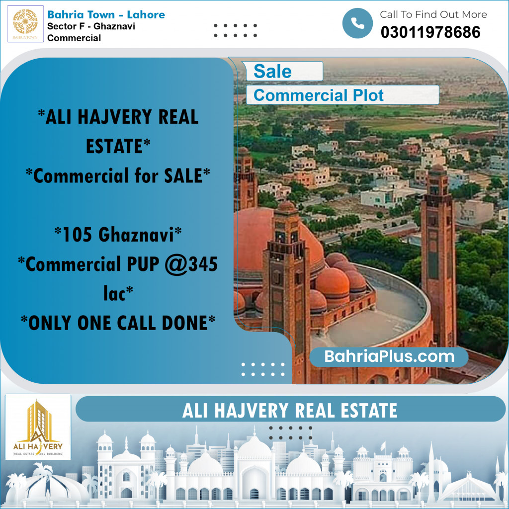 5 Marla Commercial Plot for Sale in Sector F - Ghaznavi Commercial -  Bahria Town, Lahore - (BP-205467)