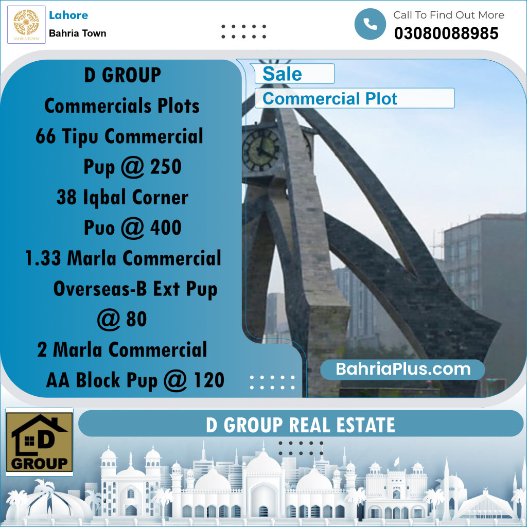 Commercial Plot for Sale in Bahria Town, Lahore - (BP-205563)