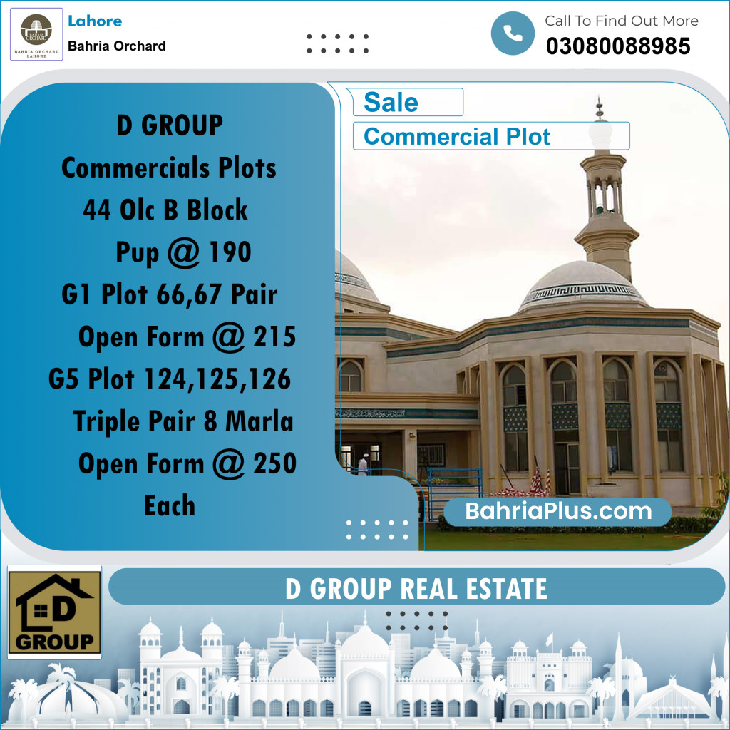 Commercial Plot for Sale in Bahria Orchard, Lahore - (BP-205564)