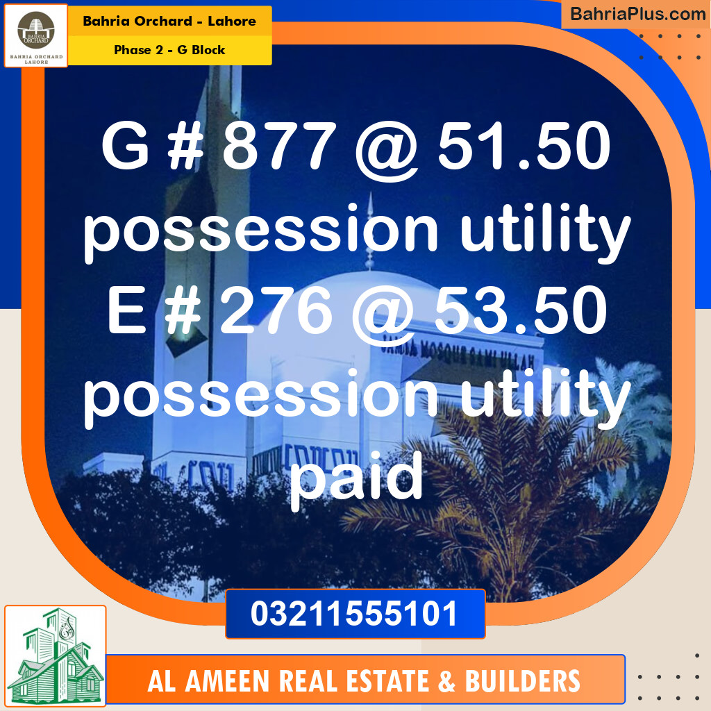 5 Marla Residential Plot for Sale in Phase 2 - G Block -  Bahria Orchard, Lahore - (BP-205580)