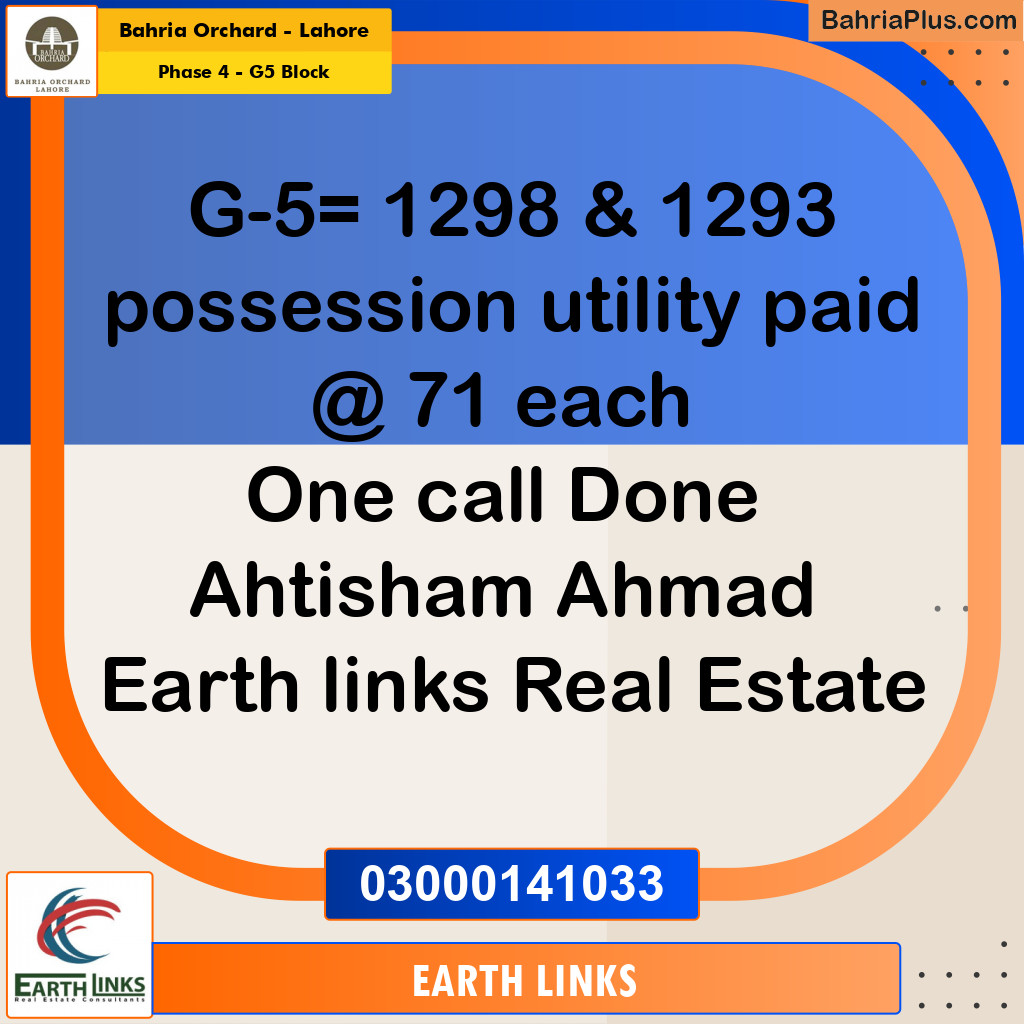 Residential Plot for Sale in Phase 4 - G5 Block - Bahria Orchard, Lahore - (BP-205672)