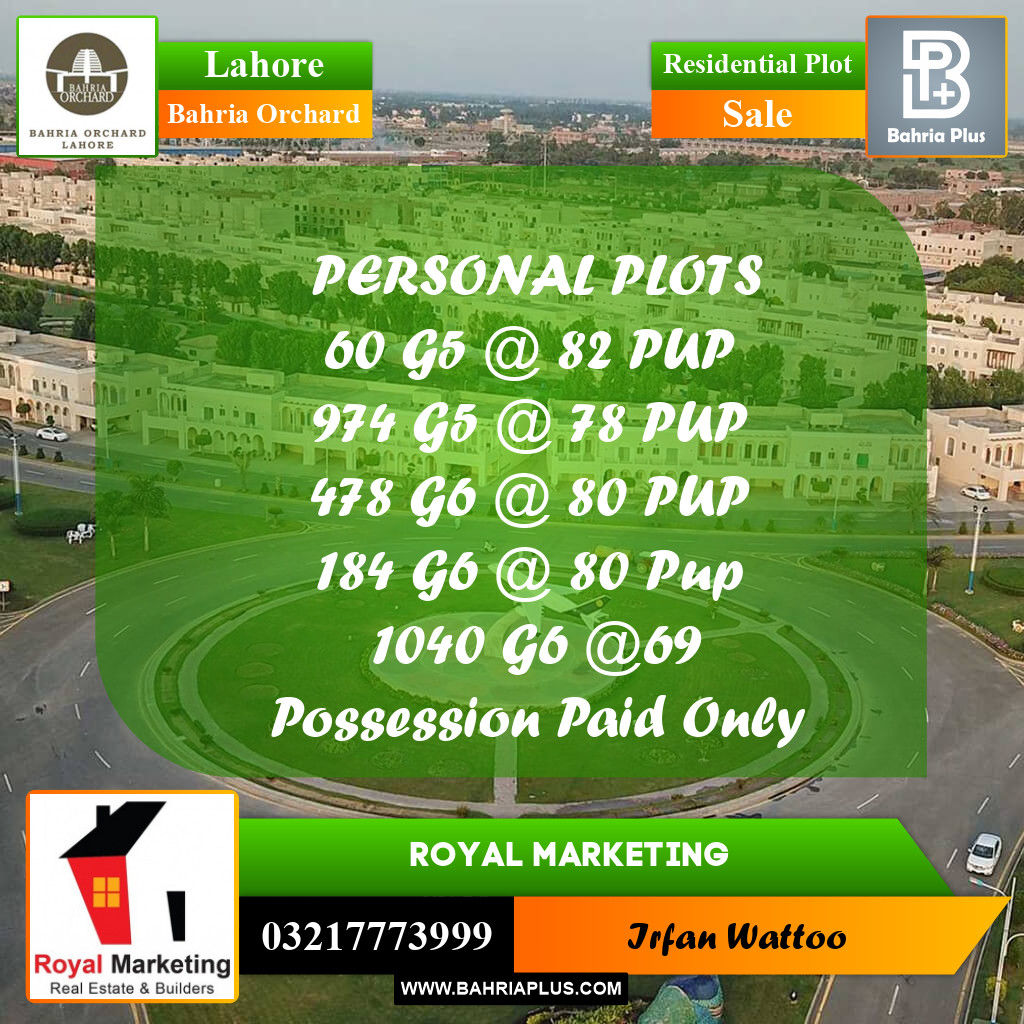 Residential Plot for Sale in Bahria Orchard, Lahore - (BP-205694)