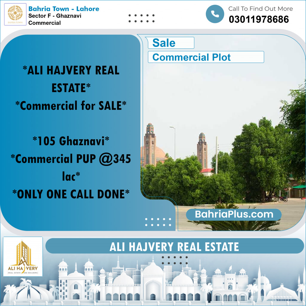 5 Marla Commercial Plot for Sale in Sector F - Ghaznavi Commercial -  Bahria Town, Lahore - (BP-205738)