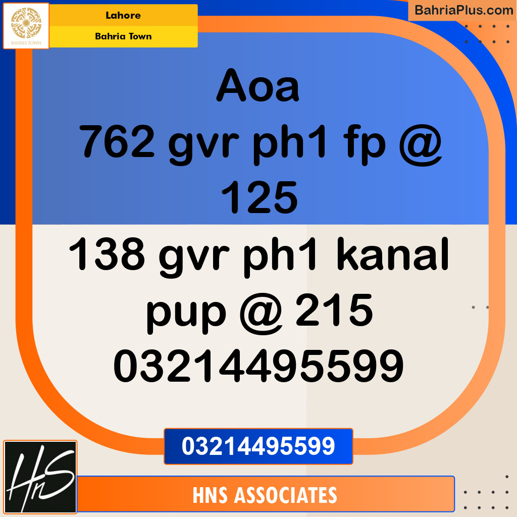 Residential Plot for Sale in Bahria Town, Lahore - (BP-205788)